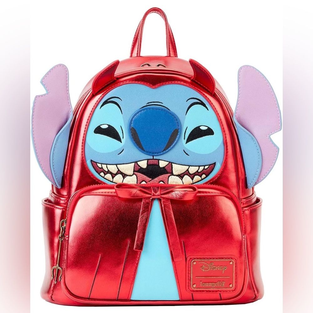 Loungefly Disney Stitch Devil Double Strap Mini Backpack Nwt